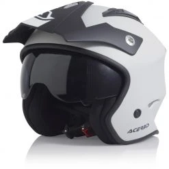 Acerbis ARIA Silber Matt Schwarz Demi-Jet Motorradhelm