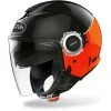 Airoh HELIOS Doppelvisier Jet Motorradhelm Schwarz Orange Glänzend