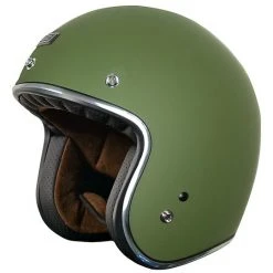 Origine Casco Jet Moto Jahrgang Herkunft Erste Mono Grün Opaque