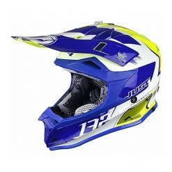 Casco Moto Cross Enduro Just1 J32 PRO KICK Blau Gelb