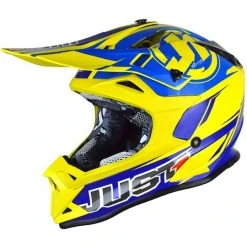 Just1 Casco Moto Cross Enduro Nur 1 J32 Pro Rave Blau Gelb Opaque