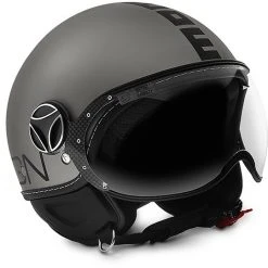 Casco Moto Momo Design Jet-Kämpfer EVO Titanium Frost Mattschwarz
