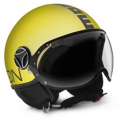 Casco Moto Momo Design Jet-Kämpfer Klassische Gelbe Matt Anthrazit