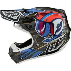 Cross Enduro Carbon Motorradhelm Troy Lee Designs SE4 Carbon Augapfel Schwarz Rot