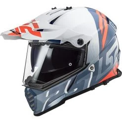 Cross Enduro Helm Offroad Moto Ls2 MX436 PIONEER EVO Evolve White Cobalt