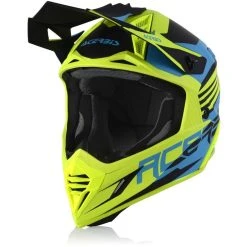 Cross Enduro Motorradhelm Aus Acerbis X-TRACK VTR Blau Matt Fluo Gelbfaser