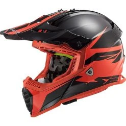 Cross Enduro Motorradhelm Ls2 MX437 FAST EVO Roar Schwarz Matt Rot