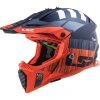 Cross Enduro Motorradhelm Ls2 MX437 Schneller Mini XCODE Orange Fluo Matt Blau
