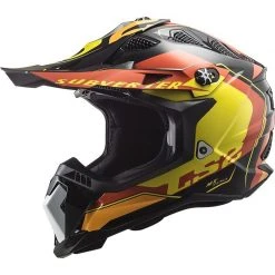 Cross Enduro Motorradhelm Off Road Ls2 MX700 SUBVERTER EVO Arched Schwarz Gelb Rot