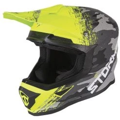 Cross Enduro Stormer Force Schwarz Gelb Fluo Motorradhelm