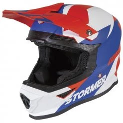 Cross Enduro Stormer Force Squad Rot Weiß Blau Motorradhelm