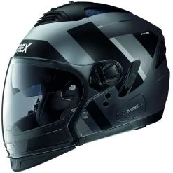 CrossOver Motorradhelm Zugelassen P / J Grex G4.2 PRO SWING N-Com 038 Schwarz Matt Grau