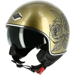 Demi Jet Motorradhelm Custom Astone MINIJET 66 Gold Roses