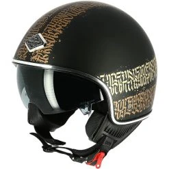 Demi Jet Motorradhelm Custom Astone MINIJET 66 Tattoo Abstrakt Cali Mattschwarz