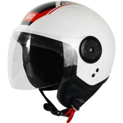 Origine Demi-Jet Motorradhelm Origin NEON SCOOP Schwarz Rot Weiß Glänzend