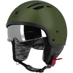 Rodeo Drive Demi Jet Scotland RD114 Belüfteter Mattgrüner Motorradhelm