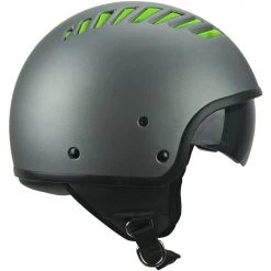 Demi-Jet Ska-P 1T TIKI MONO Motorradhelm Satin Anthracite Green Fluo Network