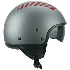 Demi-Jet Ska-P 1T TIKI MONO Motorradhelm Satin Anthracite Red Network