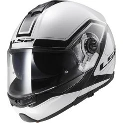 Doppelmasken Modular Motorrad-Sturzhelm LS2 FF325 Strobe CIVIK Weiß / Schwarz