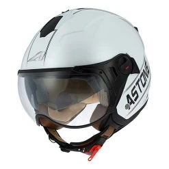 Doppelmasken-Motorrad-Sturzhelm Jet Astone Minijet Sport Cooper Schwarz Weiß