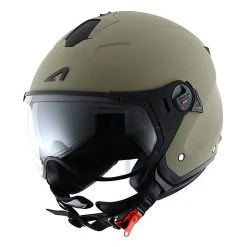 Doppelmasken-Motorrad-Sturzhelm Jet Astone Minijet Sport Opaque Grün Militär