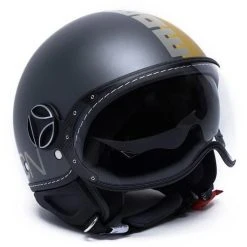 Doppelvisier Moto Jet Helm Momo Design FGTR Kämpfer EVO JOKER Gold Asphalt