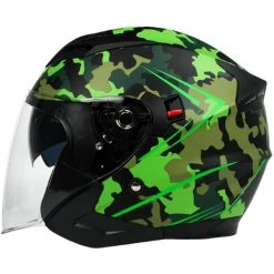 Doppelvisier Motorradhelm Jet BHR 809 Double Camouflage Grün