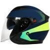 Doppelvisier Motorradhelm Jet BHR 809 Double Matt Blau Gelb
