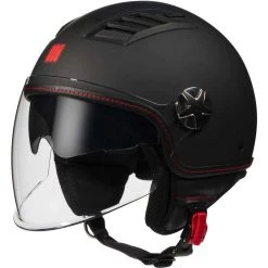 Doppelvisier Motorradhelm Jet Motocubo Buenos Aires EVO Belüftet Matt Schwarz