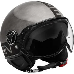 Doppelvisier Motorradhelm Momo Design FGTR Fighter EVO Glossy Chrome Matt Black