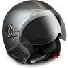 Faser-Motorrad-Sturzhelm-Jet Momo Design Avio Pro Anthrazit Carbon Black