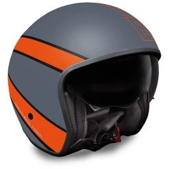 Faser-Motorrad-Sturzhelm-Jet Momo Design Raptor Frost, Grau, Rot Kontur