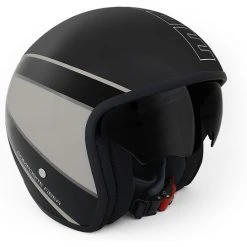 Faser-Motorrad-Sturzhelm-Jet Momo Design Raptor Matt Black Dark Silver
