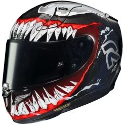 Full Face Motorradhelm HJC Fiber RPHA 11 Marvel VENOM 2 MC1 Schwarz Rot