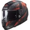 Full Face Motorradhelm In HPFC Ls2 FF397 VECTOR EVO Swipe Schwarz Rot Matt