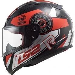 Full Face Motorradhelm Ls2 FF353 Rapid STRATUS Schwarz Rot Silber
