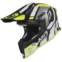 Helm Moto Cross Enduro Carbon Just1 J12 VECTOR Weiß Gelb Fluo Carbon Matt