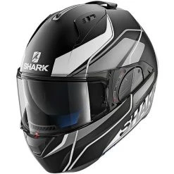 Helm Moto Modular Geöffnet Werden Shark EVO ONE KRONO 2 Silber Mattschwarz