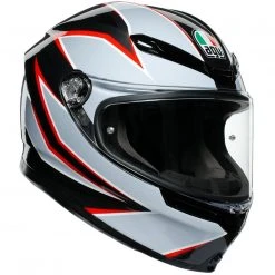 Integralhelm Aus AGV K6 Multi FLASH Motorradfaser Schwarz Grau Rot