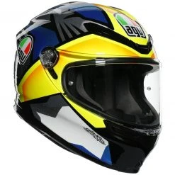 Integralhelm Aus AGV K6 Multi JOAN Motorradfaser Schwarz Blau Gelb