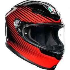 Integralhelm Aus Fiberglas AGV K6 Multi RUSH Schwarz Rot