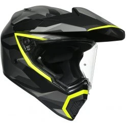 Integralhelm Aus Touring Motorradfaser AGv AX9 Multi SIBERIA Matt Schwarz Fluo Gelb