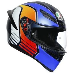 Integralhelm Moto Agv K-1 Multi POWER Undurchsichtig Blau Orange Weiß