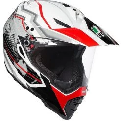 Integralhelm Moto Cross Enduro AGV AX-8 Dual-EVO Black White Red Earth