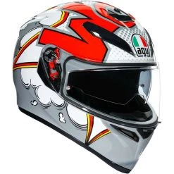 Integrierter Motorradhelm Agv K3 Sv BUBBLE Grau Weiß Rot
