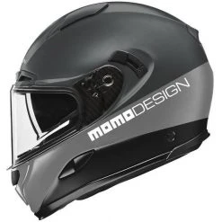 Integrierter Motorradhelm Aus Doppelvisier Aus Fiberglas Momo Design HORNET Titan Frost Silver Schwarz Weiß