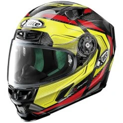 Integrierter Motorradhelm Aus X-Lite Carbon X-803 Ultra Carbon CAESAR 062 Gelb Rot