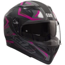 Integrierter Motorradhelm Doppelvisier CGM 316G TAMPERE MACH 2 Schwarz Fuchsia Fluo Matt