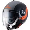 Jet Custom Helm Jet Caberg RIVIERA V3 SWAY Matt Grau Schwarz Orange Fluo