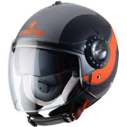 Jet Custom Helm Jet Caberg RIVIERA V3 SWAY Matt Grau Schwarz Orange Fluo